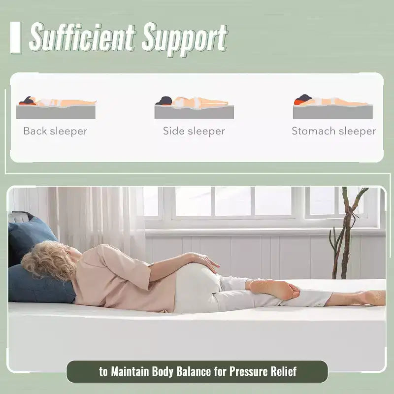 FDW Matelas en mousse à mémoire de forme Gel 12 pouces certifié CertiPUR-US pour un sommeil plus frais, soutien et soulagement de la pression, blanc