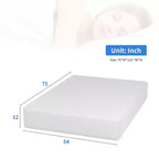 FDW Matelas en mousse à mémoire de forme au thé vert de 12 pouces, infusé de gel rafraîchissant, sans fibre de verre/certifié CertiPUR-US/matelas en boîte, blanc