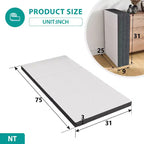 Matelas pliant de 7,6 cm FDW, surmatelas en mousse à mémoire de forme à trois volets, surmatelas pliant avec housse lavable pour le camping