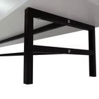 Meuble TV Rochester LeisureMod avec cadre en bois, rangement fermé et pieds en fer noir - Console média, salon, centre de divertissement moderne
