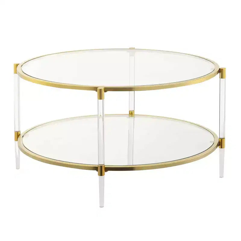 Royal Crest 2 Tier Acrylic Glass Coffee Table - Breighton Home