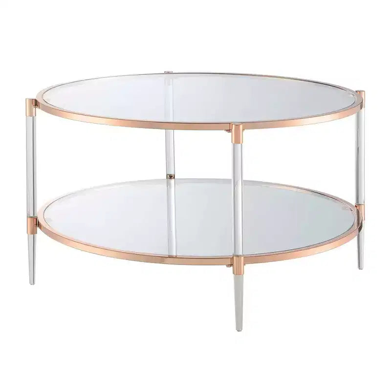 Table basse en verre acrylique à 2 niveaux Royal Crest - Breighton Home