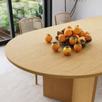 Dovelina 67 Table à manger ovale Table de cuisine moderne en bois Table de salle à manger pour 6 personnes