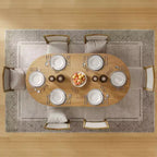 Dovelina 67 Table à manger ovale Table de cuisine moderne en bois Table de salle à manger pour 6 personnes