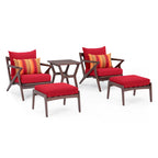 Ensemble de 5 pièces pour salon de jardin Vaughn avec fauteuil de club et ottoman Sunbrella