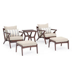 Ensemble de 5 pièces pour salon de jardin Vaughn avec fauteuil de club et ottoman Sunbrella
