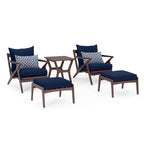 Ensemble de 5 pièces pour salon de jardin Vaughn avec fauteuil de club et ottoman Sunbrella