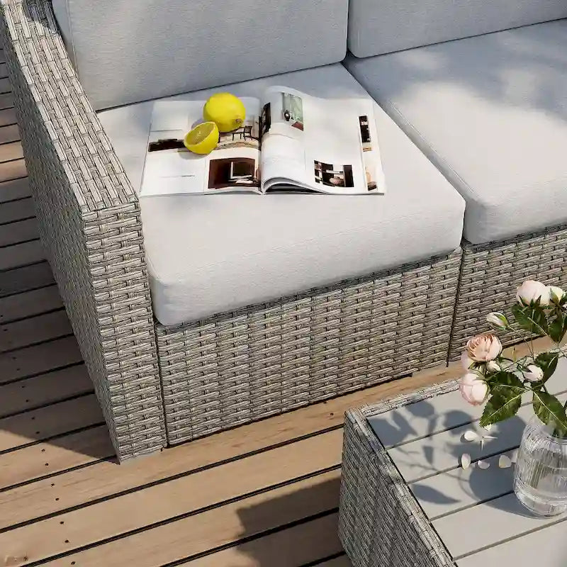 7 Piece Patio Sectional Conversation Set