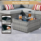 Ensemble de mobilier de jardin XIZZI 7 pièces avec fauteuil à bascule pivotant