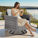 Ensemble de mobilier de jardin XIZZI 7 pièces avec fauteuil à bascule pivotant