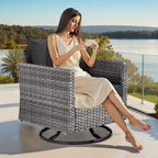 Ensemble de mobilier de jardin XIZZI 7 pièces avec fauteuil à bascule pivotant