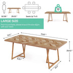 Table de salle à manger de ferme 71 po pour 6 à 8 personnes, table de cuisine rectangulaire en bois, table de dîner de style industriel
