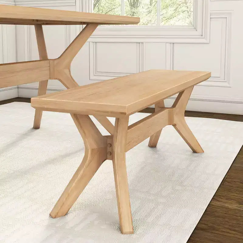 Banc de salle à manger en bois massif Verso Plank+Beam, banc d'entrée 48, banc de chambre minimaliste