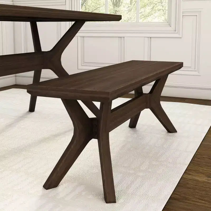 Banc de salle à manger en bois massif Verso Plank+Beam, banc d'entrée 48, banc de chambre minimaliste