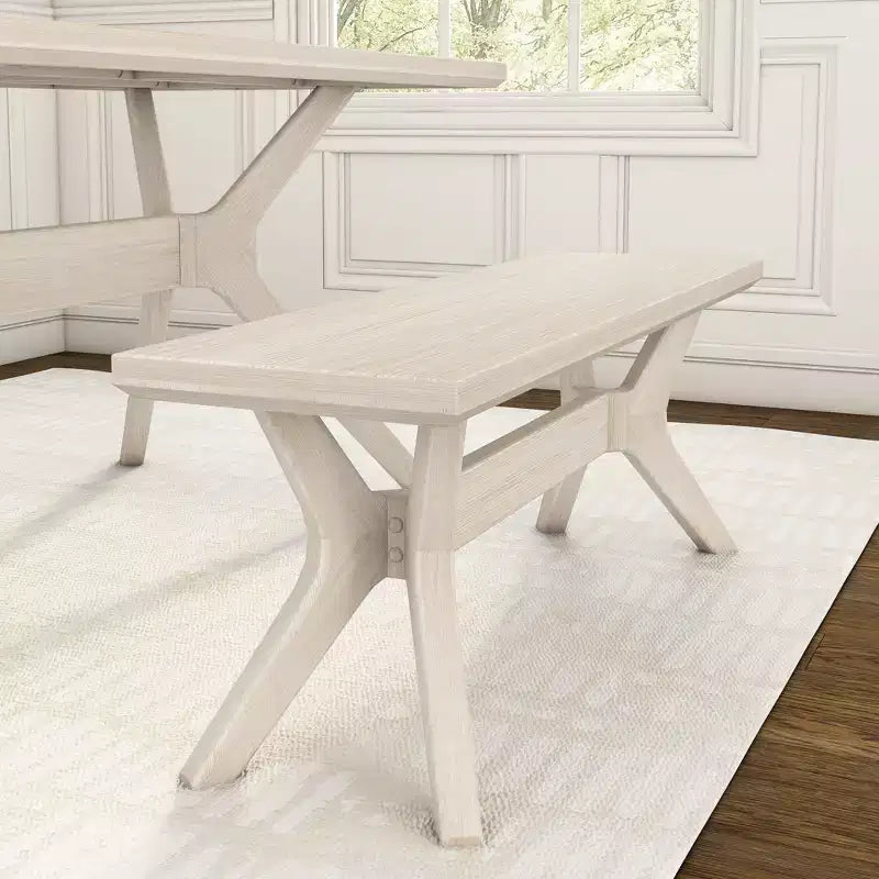 Banc de salle à manger en bois massif Verso Plank+Beam, banc d'entrée 48, banc de chambre minimaliste