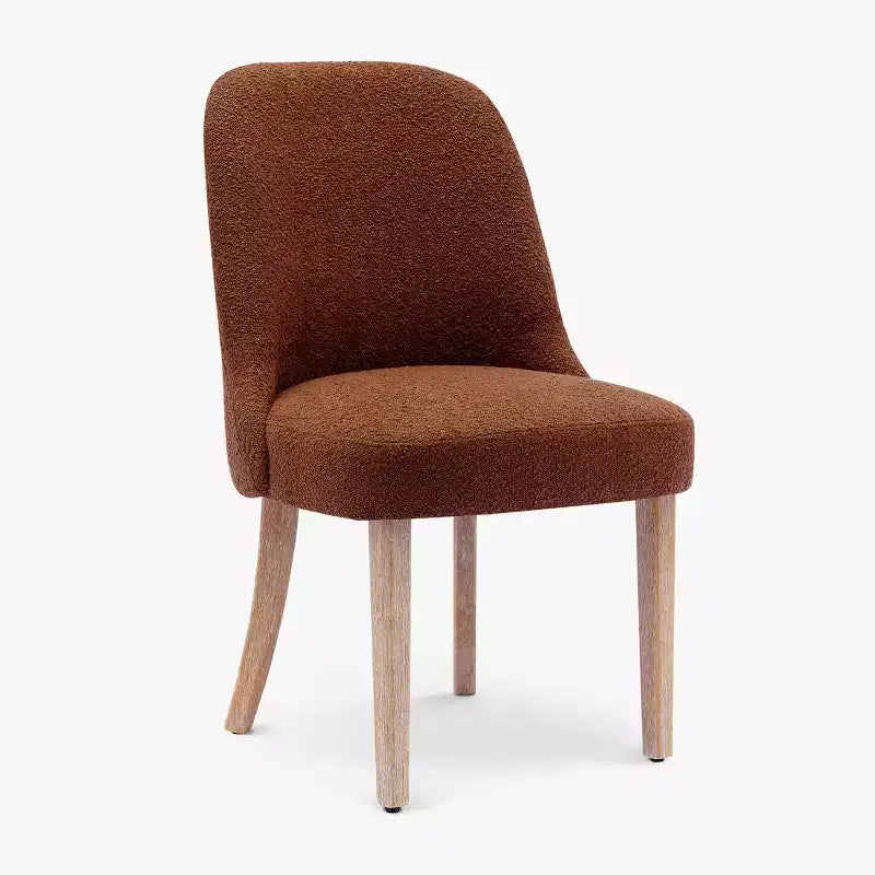 Chaise de salle à manger en bouclette rembourrée de style milieu de siècle WestinTrends