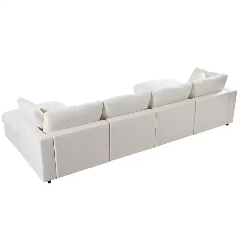 Canapé d'angle modulable 128,2W, ensemble canapé convertible en U avec poufs amovibles 4S - ModernLuxe