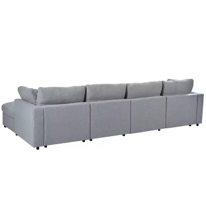 Canapé d'angle modulable 128,2W, ensemble canapé convertible en U avec poufs amovibles 4S - ModernLuxe