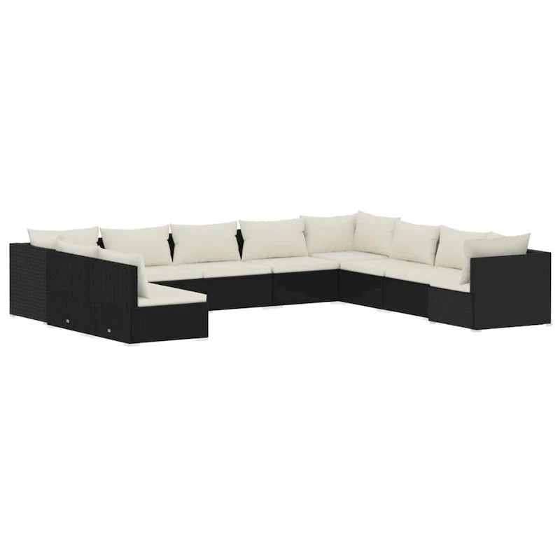 vidaXL Salon de jardin modulaire d'extérieur en résine tressée - 70 x 70 x 60,5 cm