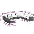 vidaXL Salon de jardin modulaire d'extérieur en résine tressée - 70 x 70 x 60,5 cm