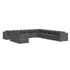 vidaXL Salon de jardin modulaire d'extérieur en résine tressée - 70 x 70 x 60,5 cm