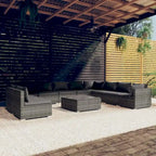 vidaXL Salon de jardin modulaire d'extérieur en résine tressée - 70 x 70 x 60,5 cm