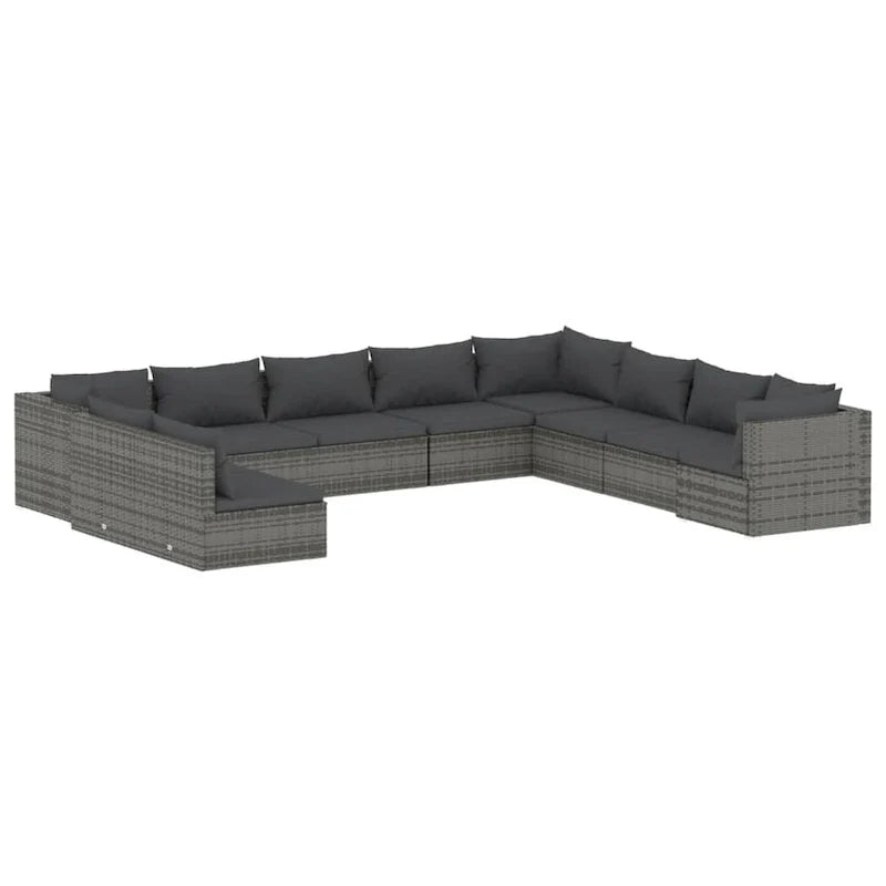 vidaXL Salon de jardin modulaire d'extérieur en résine tressée - 70 x 70 x 60,5 cm