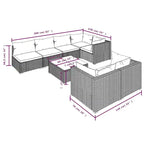 vidaXL Salon de jardin modulaire d'extérieur en résine tressée - 70 x 70 x 60,5 cm