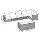 vidaXL Salon de jardin modulaire d'extérieur en résine tressée - 70 x 70 x 60,5 cm