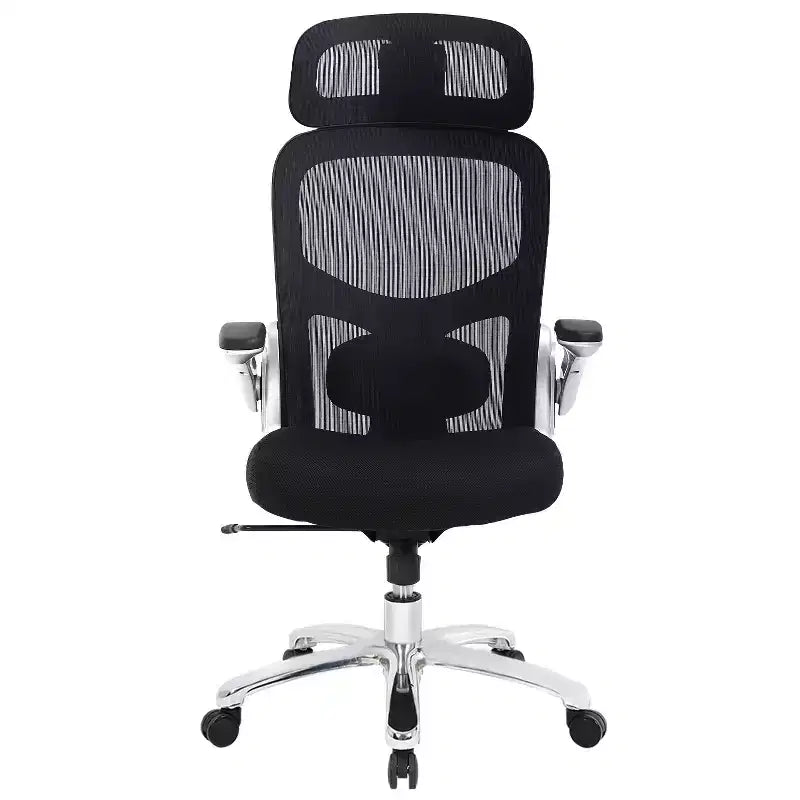 FDW Big and Tall Office Chair Home Office Chair & Sofa Desk Chair with Lumbar Support Flip UP Arms Headrest High Back Ergonomic Mesh Chair, Black