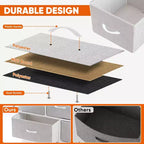 JIONJOY Commode 5 Tiroirs en Tissu Meuble de Rangement Table d'appoint avec Cadre Métallique