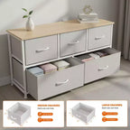 JIONJOY Commode 5 Tiroirs en Tissu Meuble de Rangement Table d'appoint avec Cadre Métallique