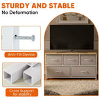 JIONJOY Commode 5 Tiroirs en Tissu Meuble de Rangement Table d'appoint avec Cadre Métallique