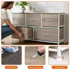 JIONJOY Commode 5 Tiroirs en Tissu Meuble de Rangement Table d'appoint avec Cadre Métallique
