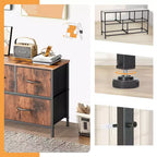 JIONJOY Commode 5 Tiroirs en Tissu Meuble de Rangement Table d'appoint avec Cadre Métallique