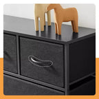 JIONJOY Commode 5 Tiroirs en Tissu Meuble de Rangement Table d'appoint avec Cadre Métallique