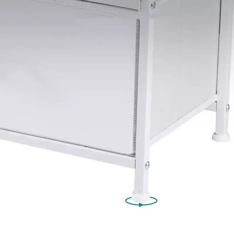 JIONJOY Commode 5 Tiroirs en Tissu Meuble de Rangement Table d'appoint avec Cadre Métallique