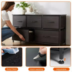 JIONJOY Commode 5 Tiroirs en Tissu Meuble de Rangement Table d'appoint avec Cadre Métallique