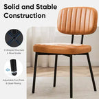 JIONJOY Chaises de salle à manger modernes du milieu du siècle avec revêtement en similicuir et pieds en métal, lot de 2