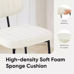 JIONJOY Chaises de salle à manger modernes du milieu du siècle avec revêtement en similicuir et pieds en métal, lot de 2