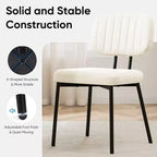 JIONJOY Chaises de salle à manger modernes du milieu du siècle avec revêtement en similicuir et pieds en métal, lot de 2