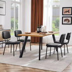 JIONJOY Chaises de salle à manger modernes du milieu du siècle avec revêtement en similicuir et pieds en métal, lot de 2