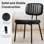 JIONJOY Chaises de salle à manger modernes du milieu du siècle avec revêtement en similicuir et pieds en métal, lot de 2