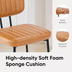 JIONJOY Chaises de salle à manger modernes du milieu du siècle avec revêtement en similicuir et pieds en métal, lot de 2
