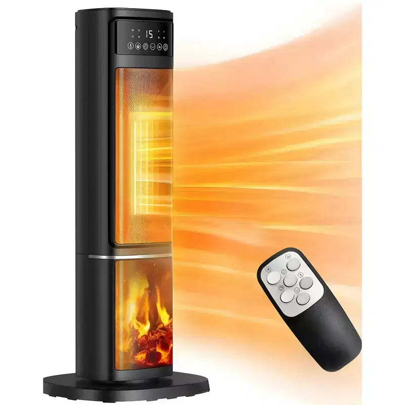 1500W Electric Ceramic Tower Space Heater with Remote Control LED Display Black