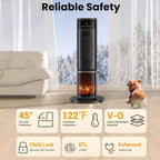 Chauffage soufflant céramique électrique 1500W avec télécommande et affichage LED, noir