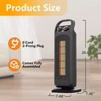 Chauffage soufflant colonne en céramique PTC 1500W avec oscillation, minuterie et télécommande pour usage intérieur