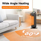 Chauffage soufflant colonne en céramique PTC 1500W avec oscillation, minuterie et télécommande pour usage intérieur