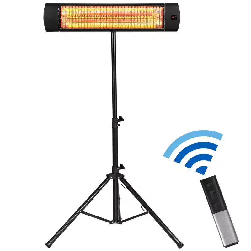 1500W Infrared Electric Space Heater with Remote Control LED Display Black
