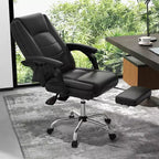 Costway Fauteuil de massage de direction réglable, capacité 180 kg, grande taille, chaise de bureau noire